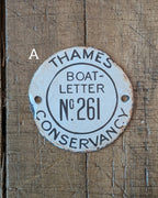 CHOICE Thames Conservancy Enamel Boat License Plaques