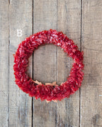 CHOICE of Vintage Red Cellophane Wreaths
