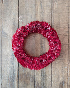 CHOICE of Vintage Red Cellophane Wreaths