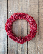 CHOICE of Vintage Red Cellophane Wreaths