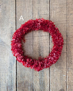 CHOICE of Vintage Red Cellophane Wreaths