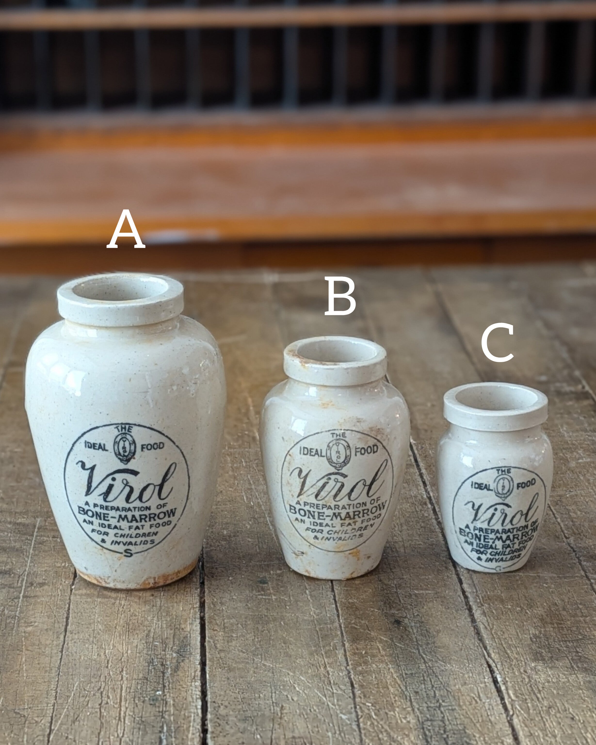 CHOICE of 3 Sizes Stoneware Virol Bone Marrow Pot