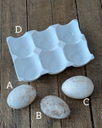 CHOICE Ironstone Egg Crate & 3 Ironstone Broody Eggs