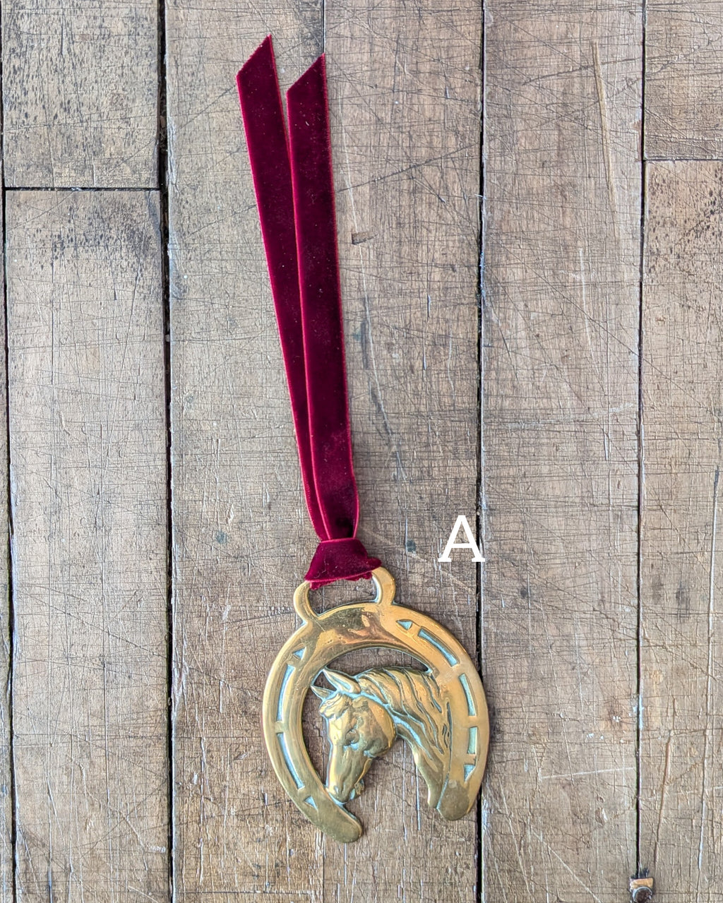 CHOICE Vintage Brass Harness Medallions on Velvet Ribbon