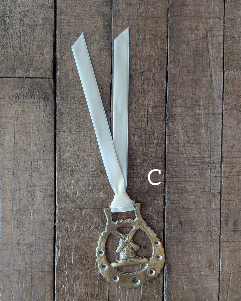 CHOICE Vintage Brass Harness Medallions on Velvet Ribbon