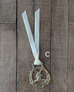 CHOICE Vintage Brass Harness Medallions on Velvet Ribbon