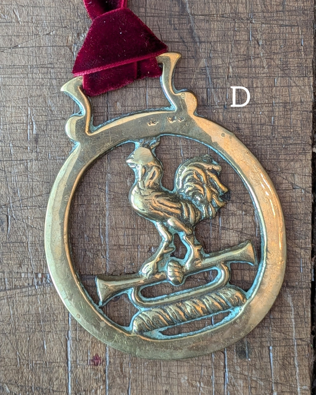 CHOICE Vintage Brass Harness Medallions on Velvet Ribbon