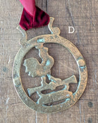 CHOICE Vintage Brass Harness Medallions on Velvet Ribbon
