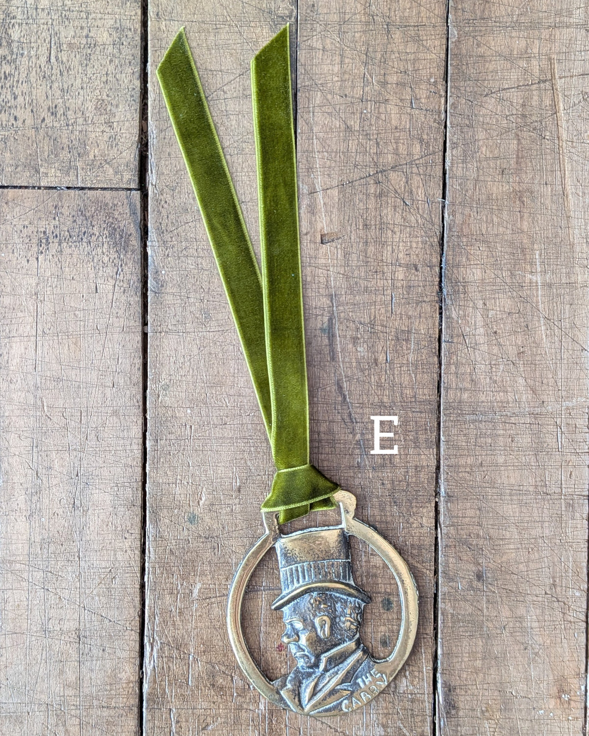 CHOICE Vintage Brass Harness Medallions on Velvet Ribbon