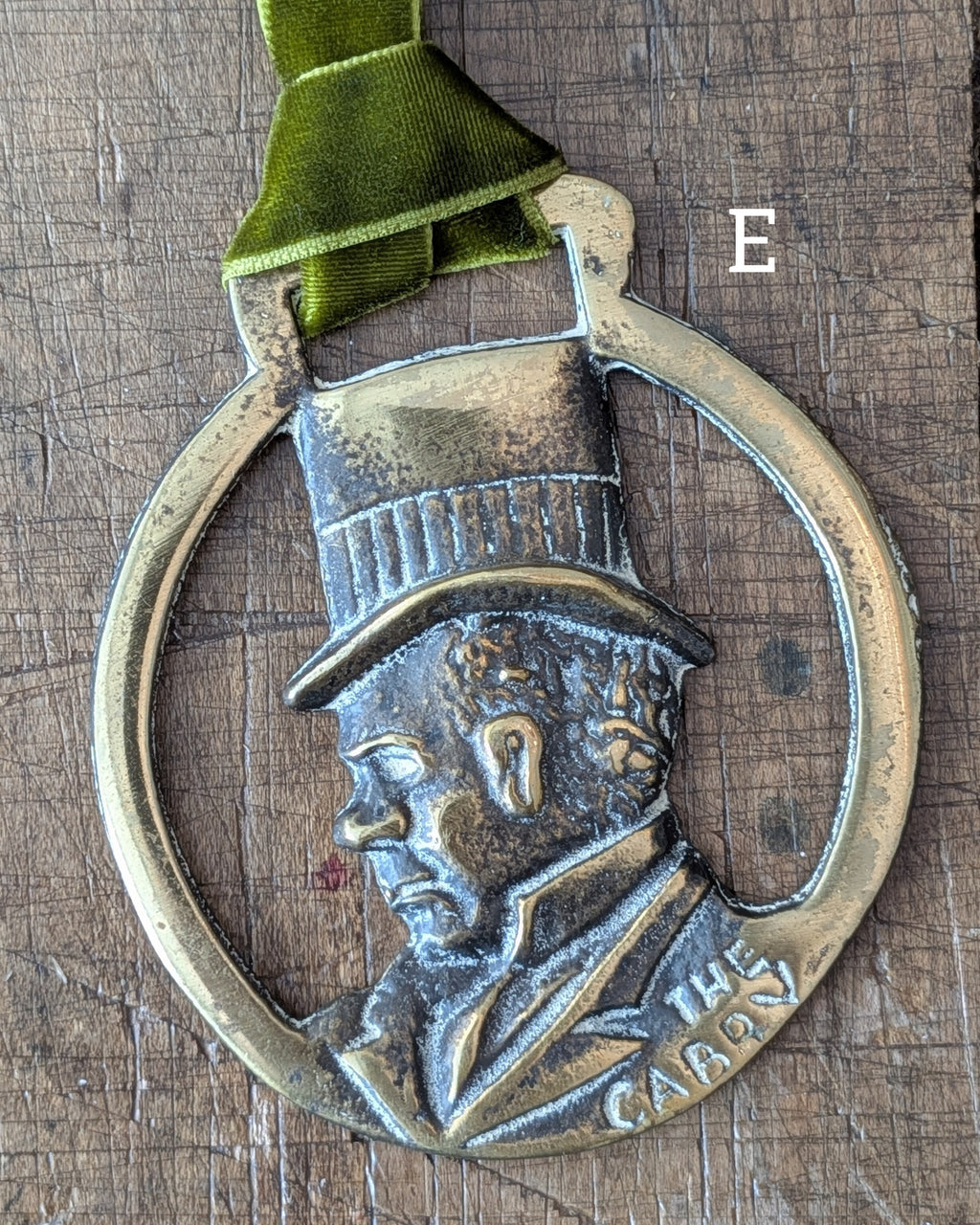 CHOICE Vintage Brass Harness Medallions on Velvet Ribbon