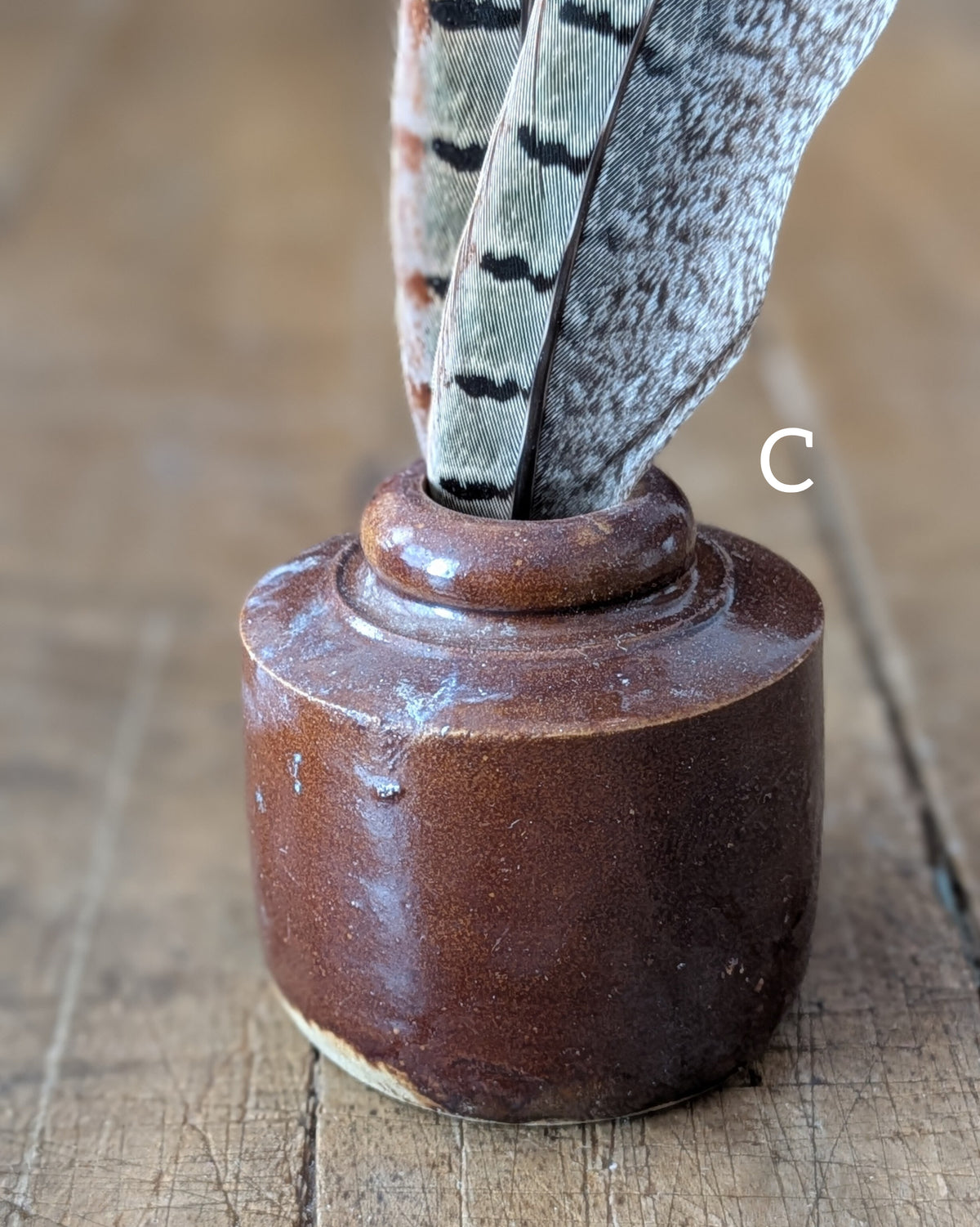 CHOICE of Stoneware Salt Glazed Pork Pie Ink Pots, c1850-1890