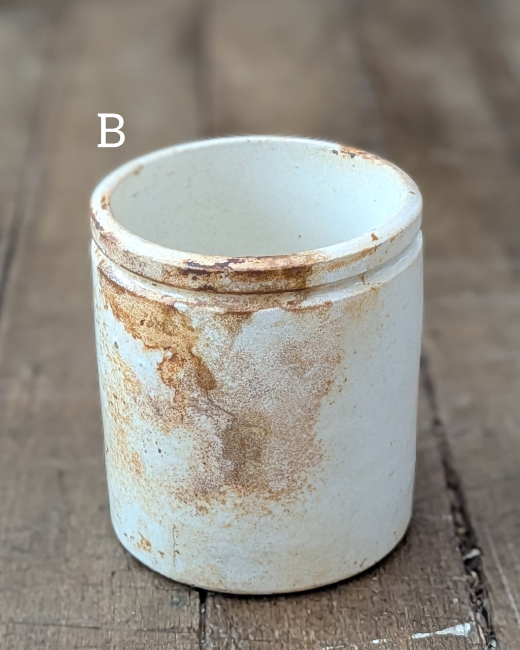 CHOICE Stained & Crazed Victorian Ironstone Food Pots
