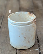 CHOICE Stained & Crazed Victorian Ironstone Food Pots