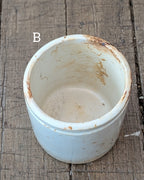 CHOICE Stained & Crazed Victorian Ironstone Food Pots