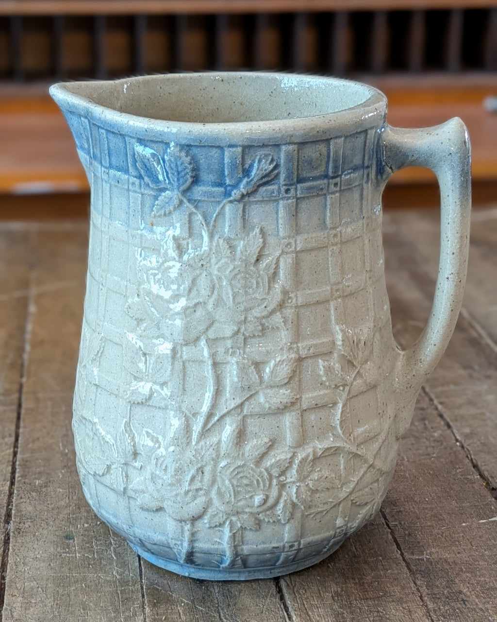Salt Glazed Garden Trellis Pitcher