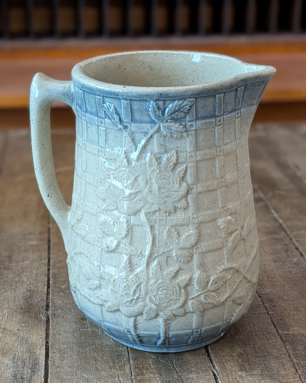 Salt Glazed Garden Trellis Pitcher
