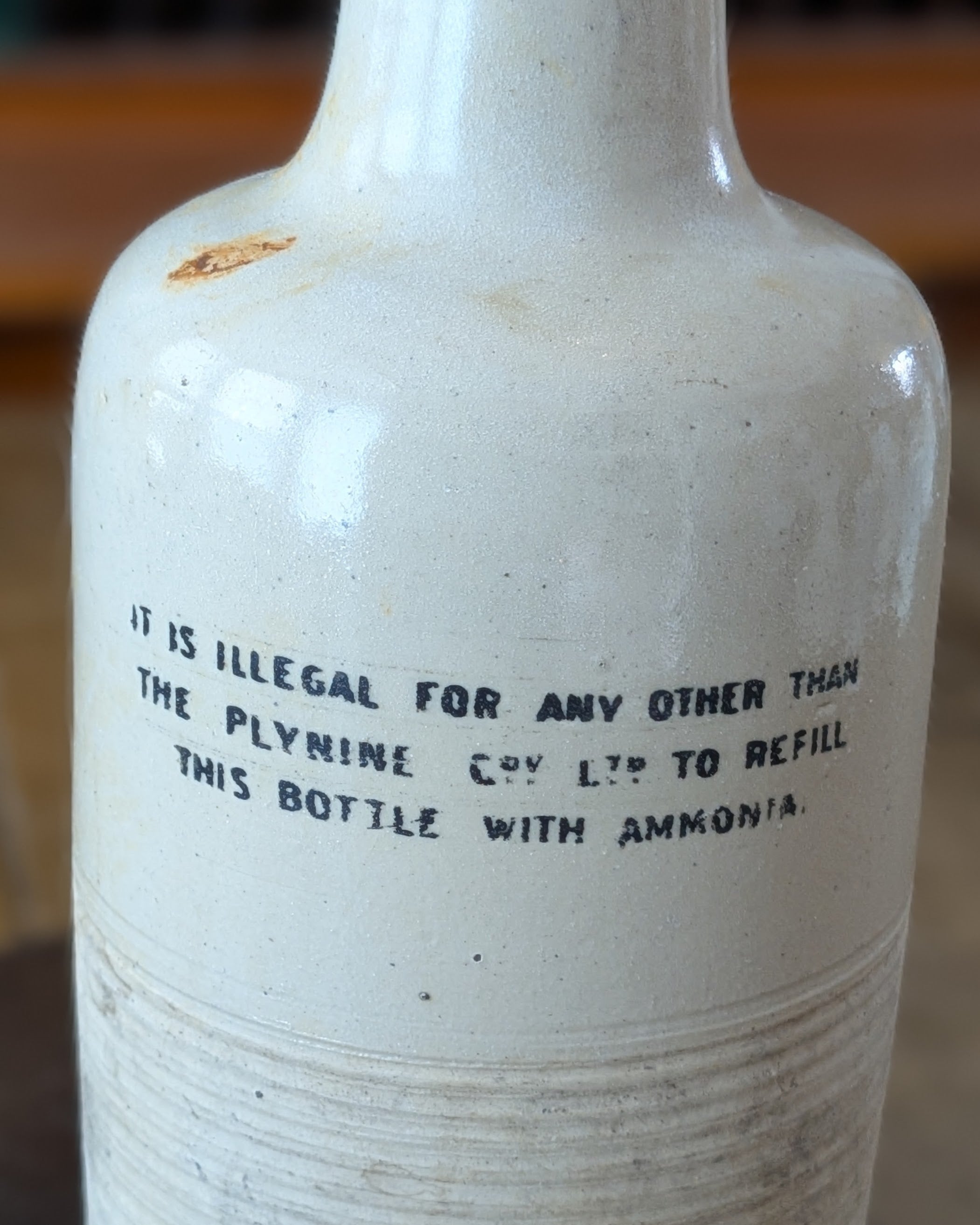 Stoneware Plynine Co. Ltd. Household Ammonia Bottle