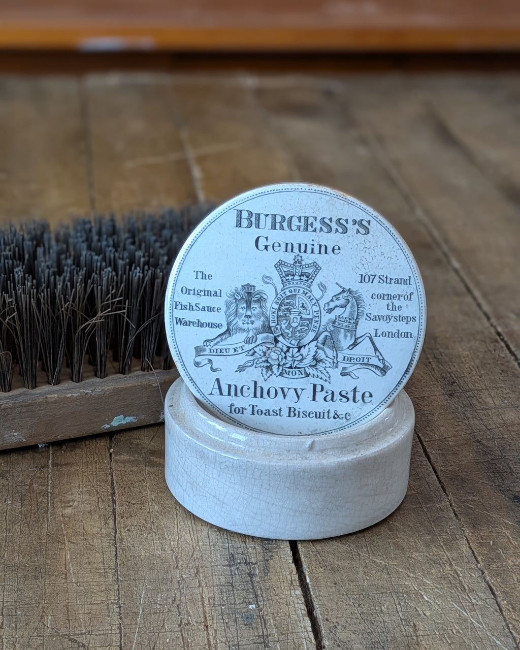 Burgess's Genuine Anchovy Paste Advertising Pot