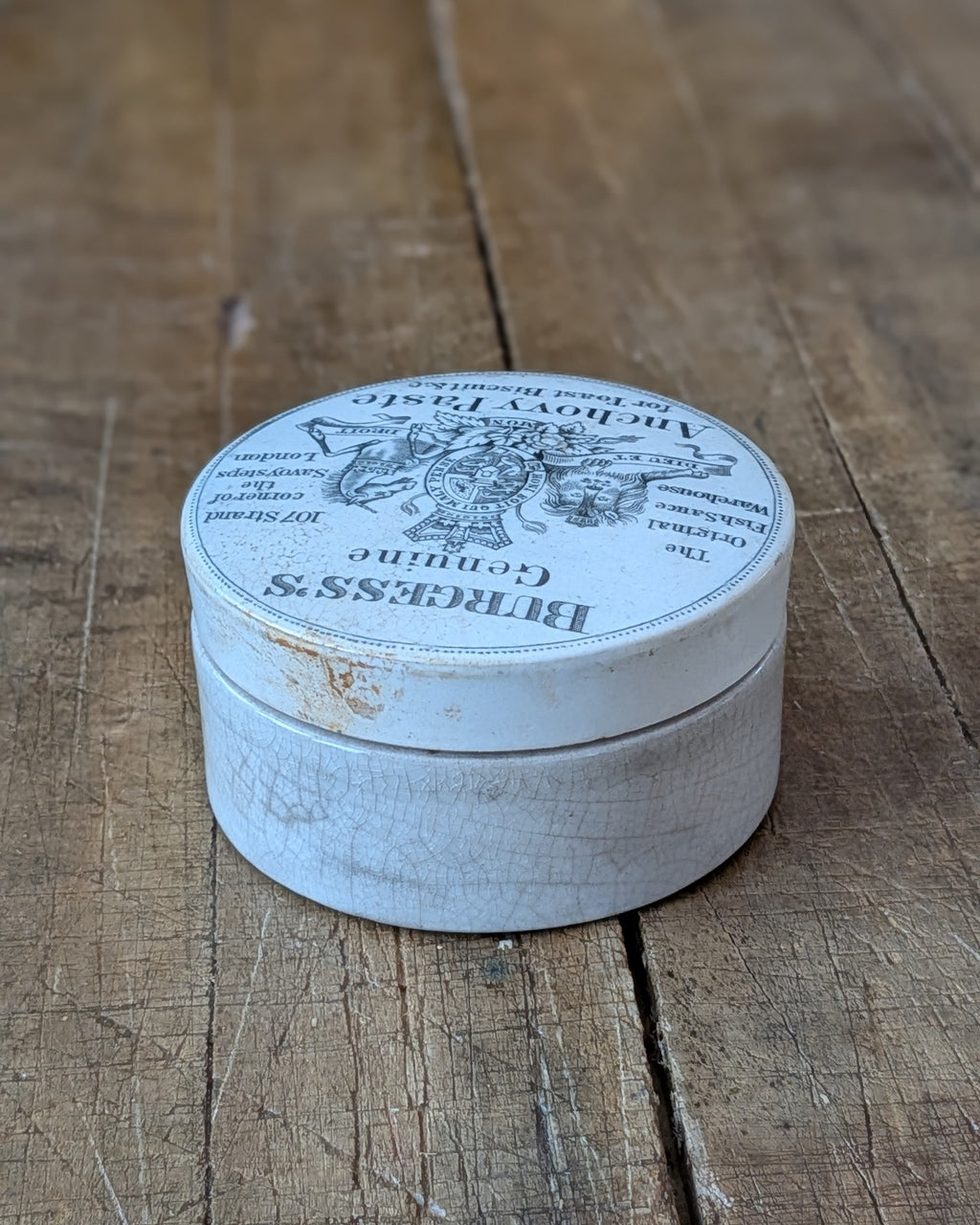 Burgess's Genuine Anchovy Paste Advertising Pot