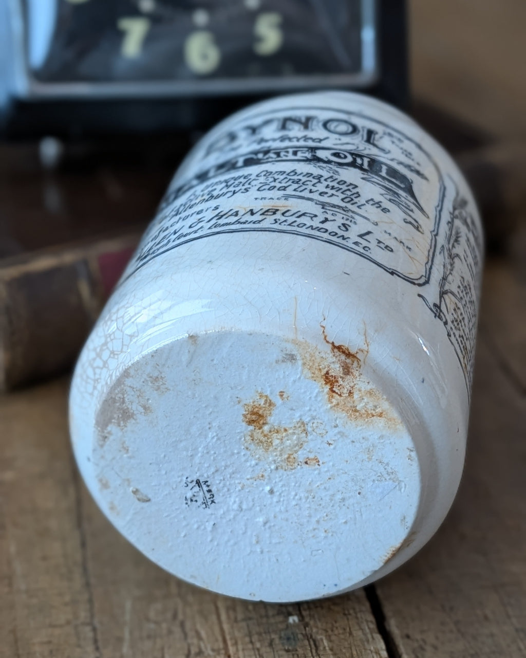 Antique Bynol Malt & Oil Advertising Jar