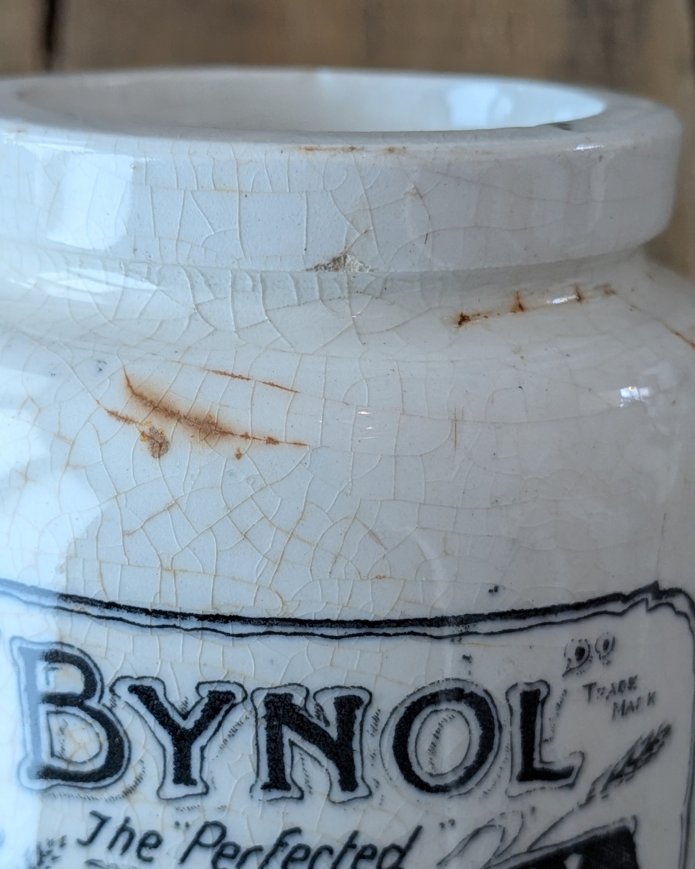 Antique Bynol Malt & Oil Advertising Jar
