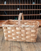 Antique Split Oak Handwoven Gathering Basket