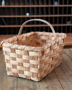 Antique Split Oak Handwoven Gathering Basket