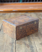 Lidded Wooden Box with Wood Burned Design