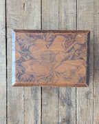 Lidded Wooden Box with Wood Burned Design