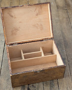 Lidded Wooden Box with Wood Burned Design