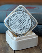 Rare Square White Rose Paste Lidded Pot