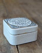 Rare Square White Rose Paste Lidded Pot