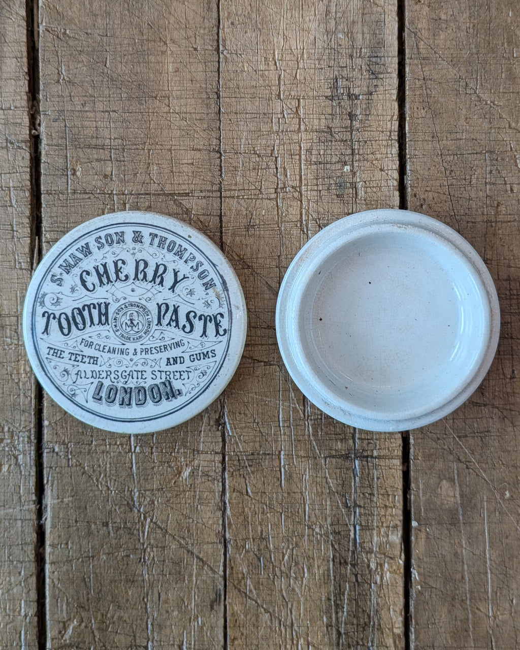 S. Maw, Son & Thompson Cherry Toothpaste Lidded Pot