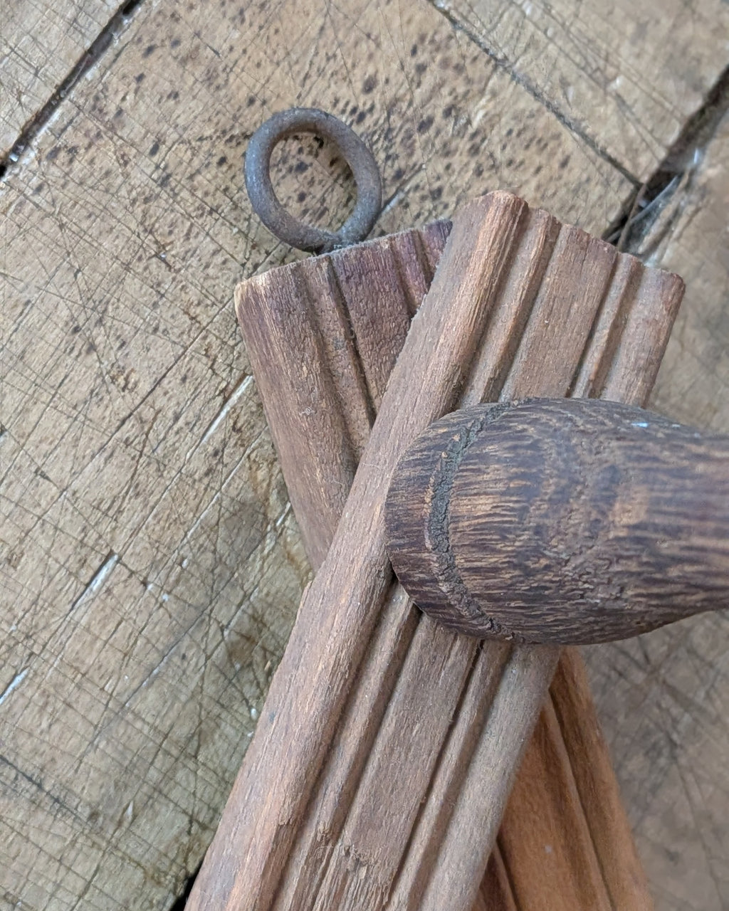Antique Wooden Accordion Peg Rack