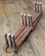 Antique Wooden Accordion Peg Rack