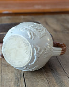Large Stoneware Hunting Jug with Silver Rim