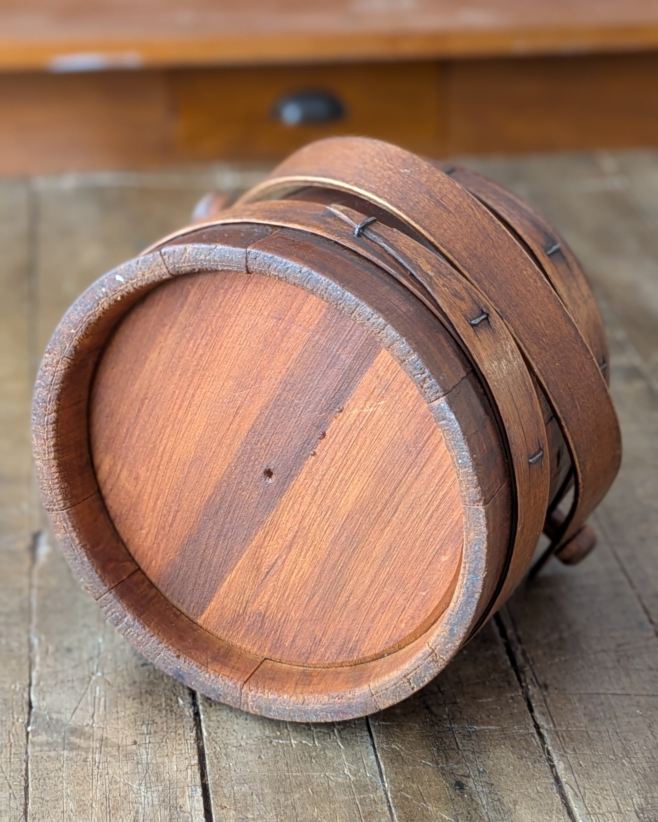 Antique Wooden Sugar Firkin or Pantry Box