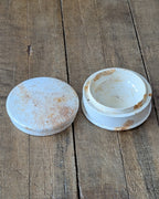 Stained and Crazed Ironstone Lidded Pot