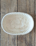English Ironstone Stag & Trees Jelly Mould with Feet