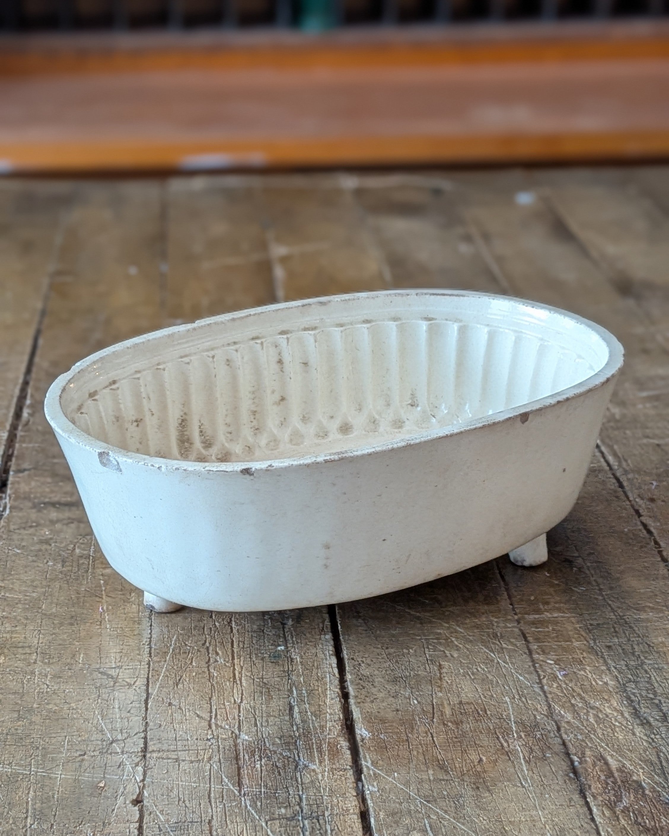 English Ironstone Stag & Trees Jelly Mould with Feet
