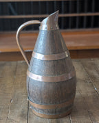 Antique Oak & Copper Jug for Cider or Wine