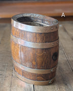 CHOICE Antique Oak Barrel w/Copper Bands