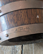 CHOICE Antique Oak Barrel w/Copper Bands