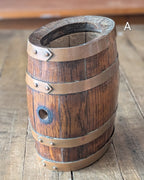 CHOICE Antique Oak Barrel w/Copper Bands