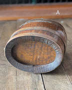 CHOICE Antique Oak Barrel w/Copper Bands