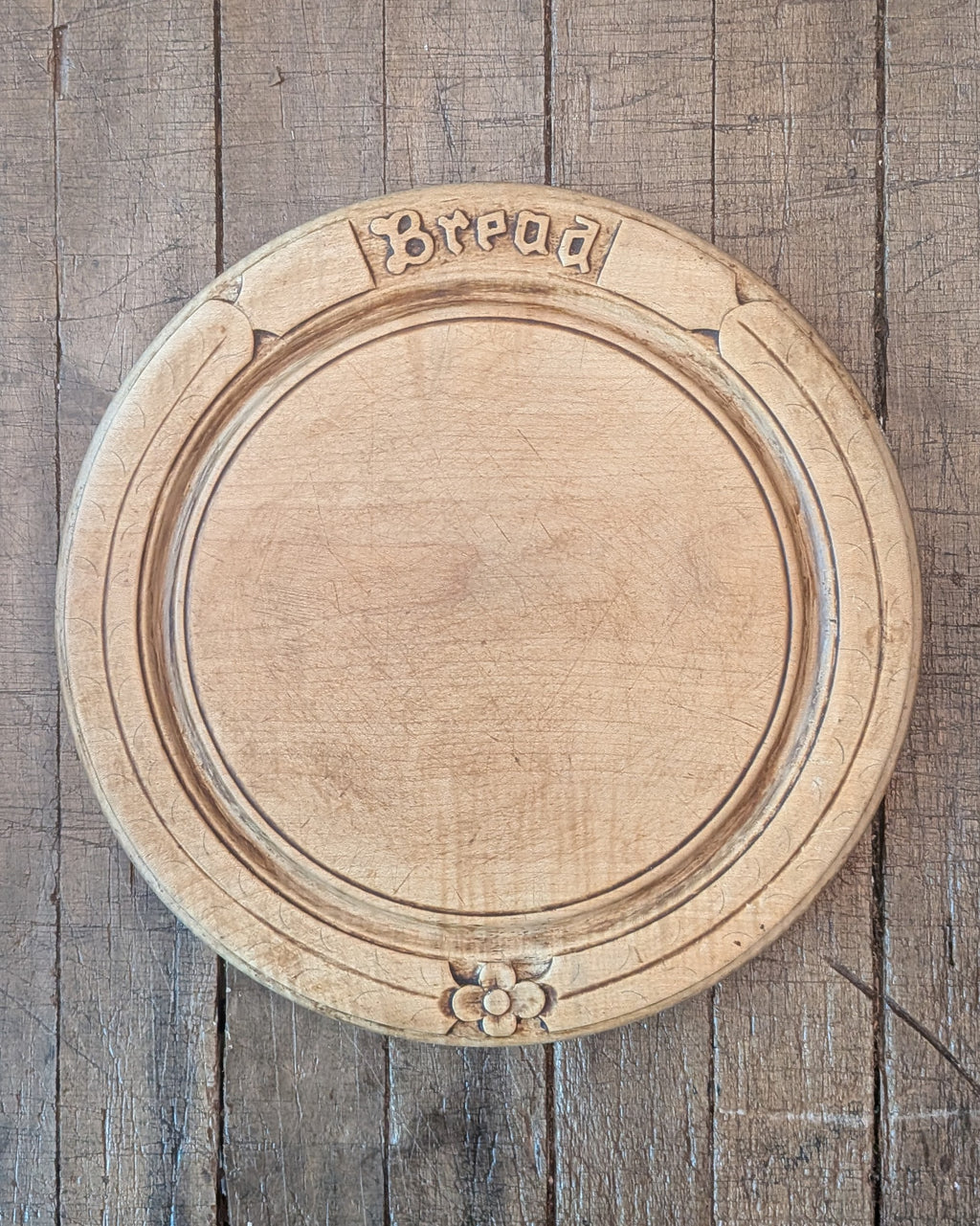Antique Carved Wooden "Bread" Board