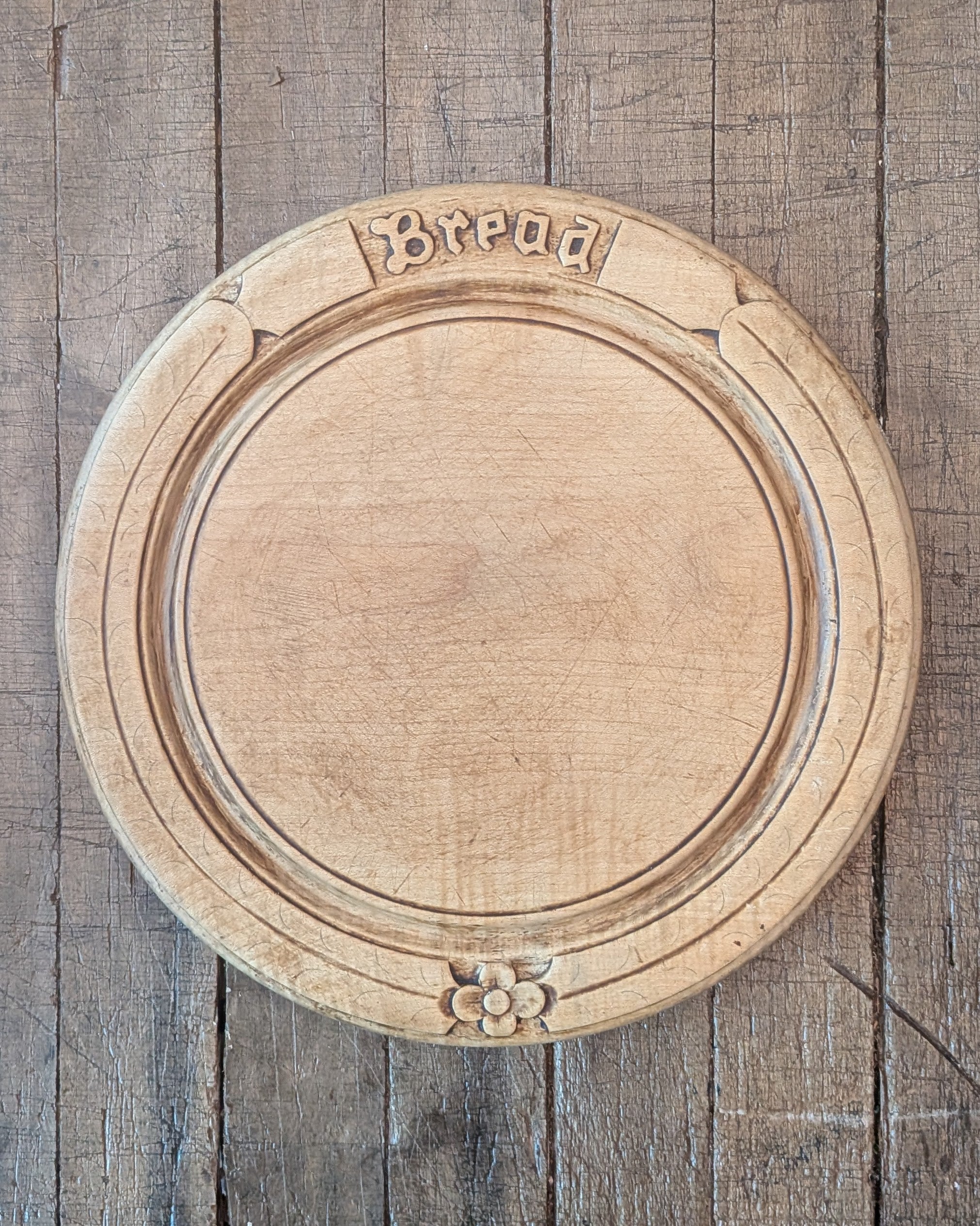 Antique Carved Wooden "Bread" Board