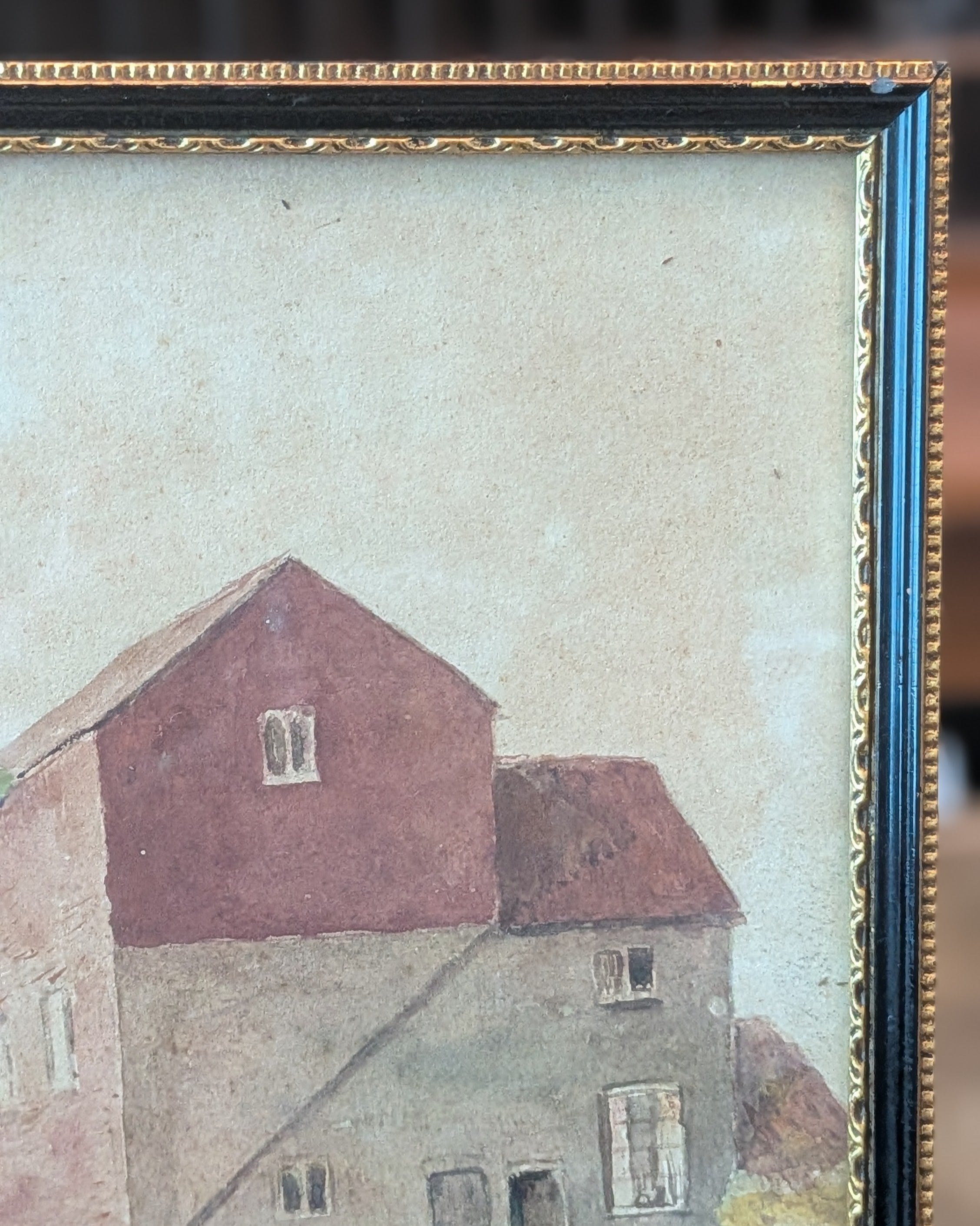 G.E. Hackford (George Edward Hackford) Original Watercolor Partney Watermill