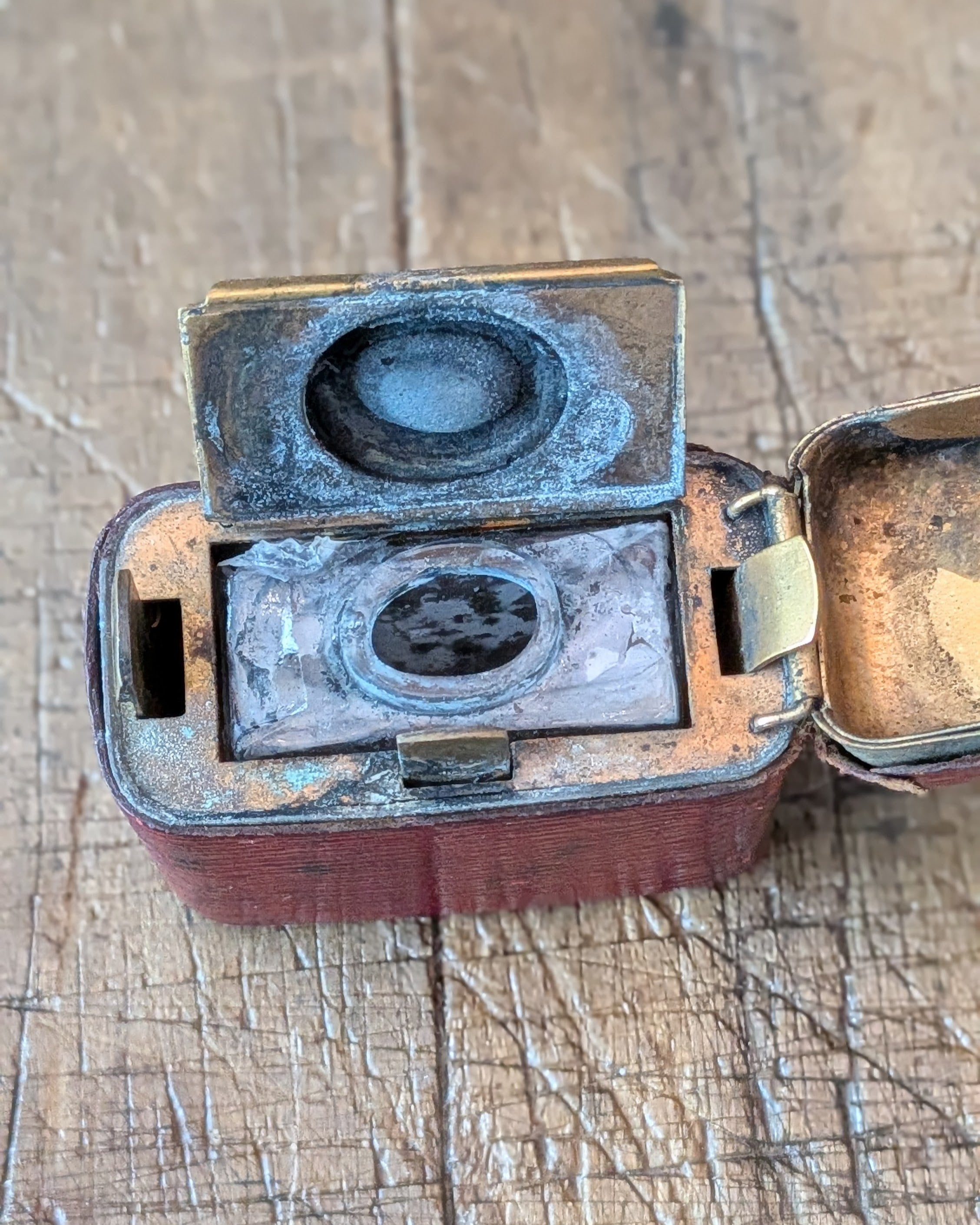 Traveling Ink Well with Leather Case