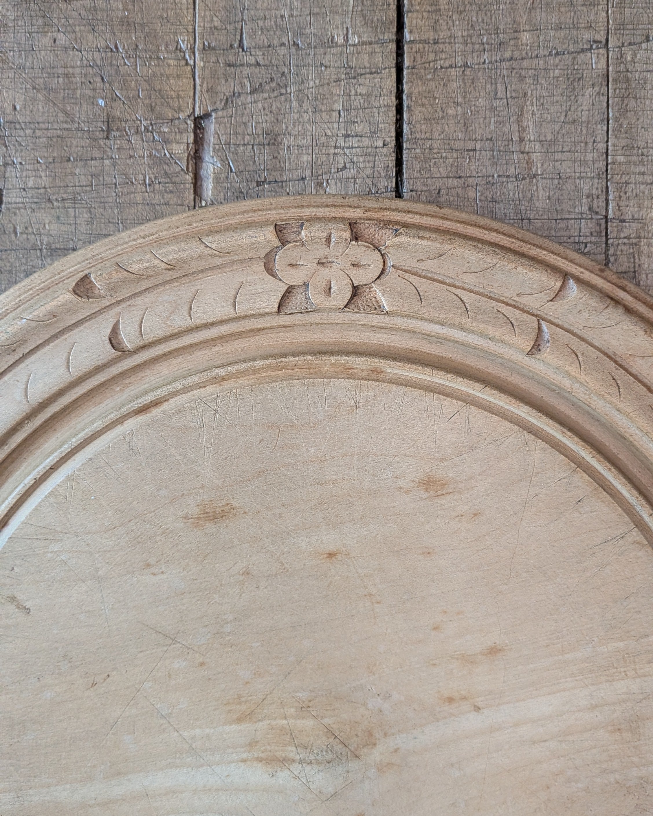 Antique Carved Treen Breadboard Floral Border